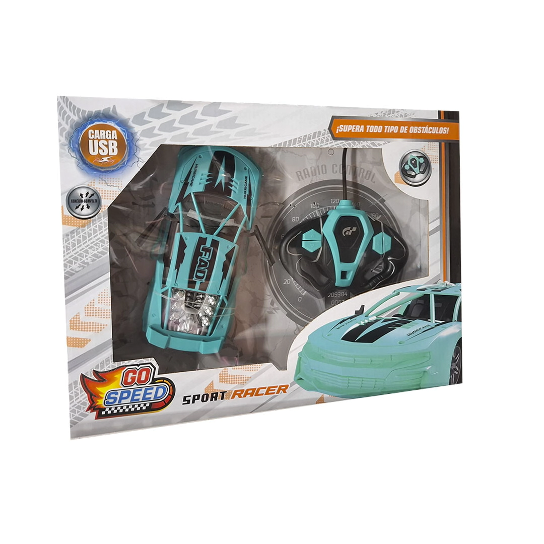 SUPER AUTO DE CARRERA A RADIO CONTROL CARGA USB 46x7x32CM