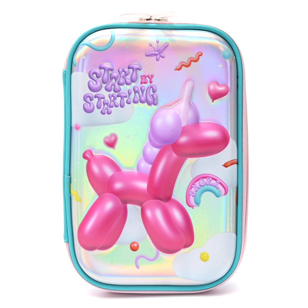 CARTUCHERA CANOPLA 1 PISO THINK HAPPY LETTERING 22x16x4 CM SKORA