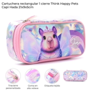 CARTUCHERA RECTANGULAR 1 CIERRE THINK HAPPY PETS 21x9x5 CM SKORA