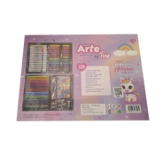 SET DE ARTE UNICORNIO 128 PIEZAS TINY 35x25 CM