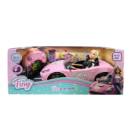 MU&Ntilde;ECA TINY CON SU AUTO DEPORTIVO A RADIO CONTROL CARGA USB 45X20X20CM