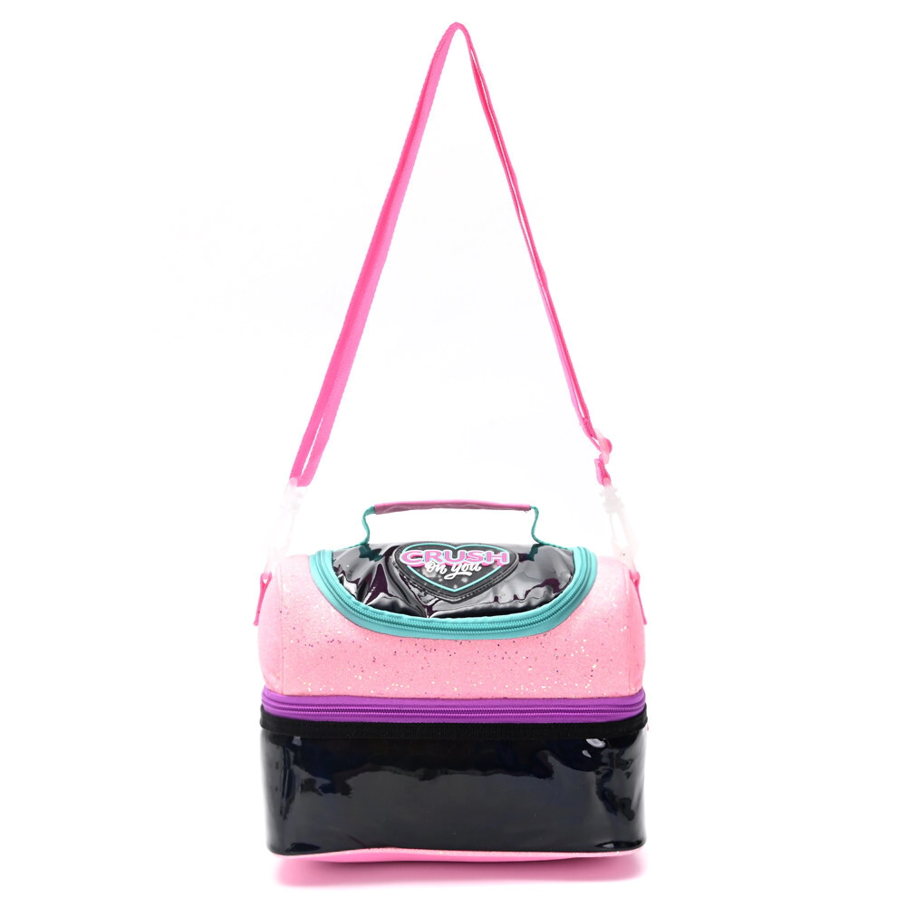 LUNCHERA 2 PISOS CON CORREA THINK HAPPY LETTERING CRUSH ON YOU 23.5X14.5X12CM