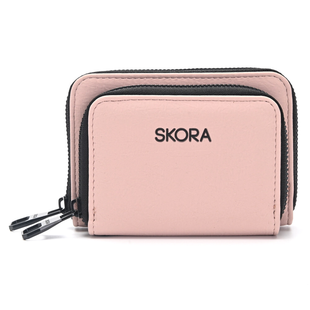 BILLETERA LURIL CON BOLSILLO FRONTAL Y LLAVERO SKORA ROSA