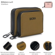 BILLETERA LURIL CON BOLSILLO FRONTAL Y LLAVERO SKORA SUELA