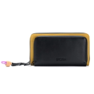 BILLETERA LURIL CON BOLSILLO FRONTAL Y LLAVERO SKORA NEGRO