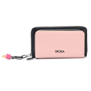 BILLETERA LURIL CON BOLSILLO FRONTAL Y LLAVERO SKORA ROSA