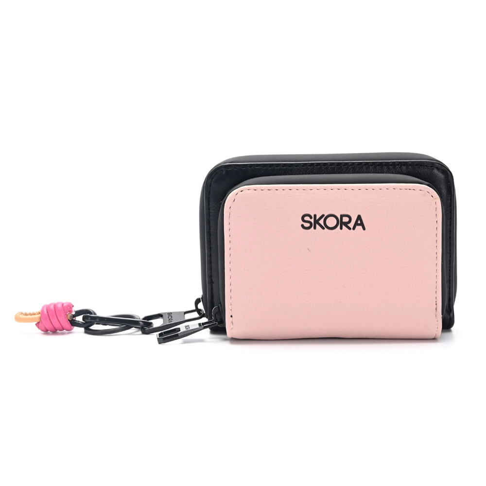 BILLETERA LURIL CON BOLSILLO FRONTAL Y LLAVERO SKORA NUDE