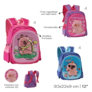 MOCHILA INFANTIL CAPYBARA TRENDY VIOLETA