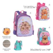 MOCHILA INFANTIL CAPYBARA TRENDY FUCSIA