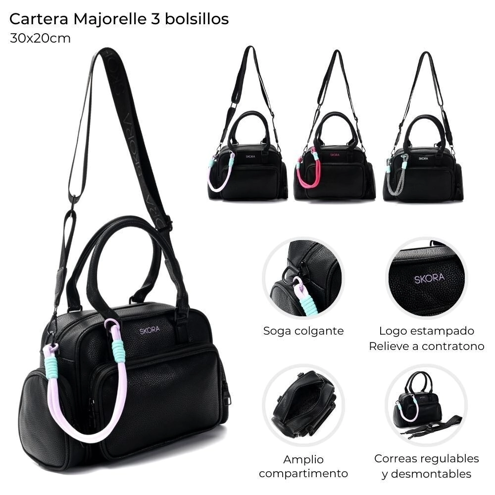 CARTERA MAJORELLE 3 BOLSILLOS 30x20CM SKORA