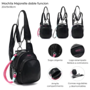MOCHILA MAJORELLE DOBLE FUNCION 20x19x18CM SKORA