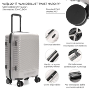 VALIJA CARRY ON WANDERLUST TWIST HARD PP GRIS CLARO 20