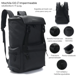 MOCHILA TOTE PLEGABLE WANDERLUST - DESPLEGADO 39x41x16 C