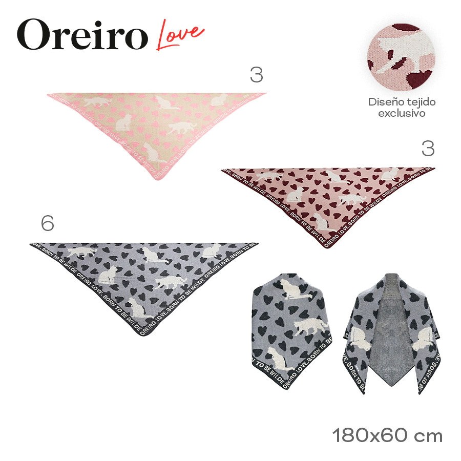 BUFANDA TRIANGULAR OREIRO LOVE