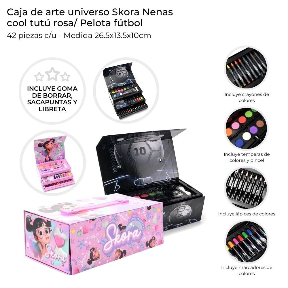 CAJA DE ARTE UNIVERSO SKORA 42 PIEZAS