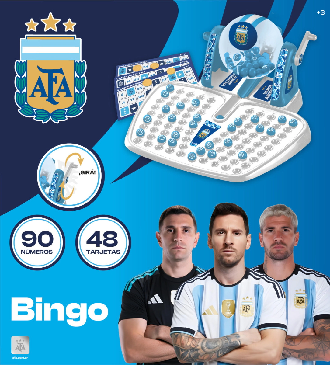 JUEGO DE BINGO AFA OFICIAL SELECCION ARGENTINA 31X28X12 CM