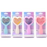 CEPILLO DE PELO FORMA CORAZON CON GLITTER SKORA