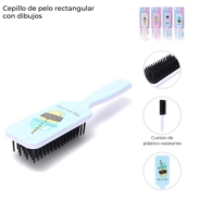 CEPILLO DE PELO RECTANGULAR CON DIBUJOS SKORA