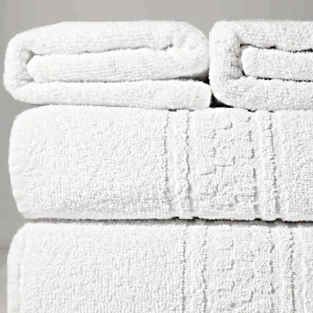 SET TOALLA Y TOALLON 400 GR CUAD BLANCO ALCOYANA