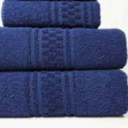 SET TOALLA Y TOALLON 400 GR CUAD AZUL ALCOYANA