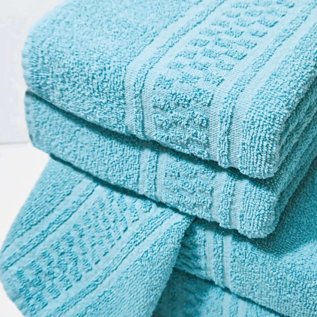 SET TOALLA Y TOALLON 400 GR CUAD AGUAMARINA ALCOYANA
