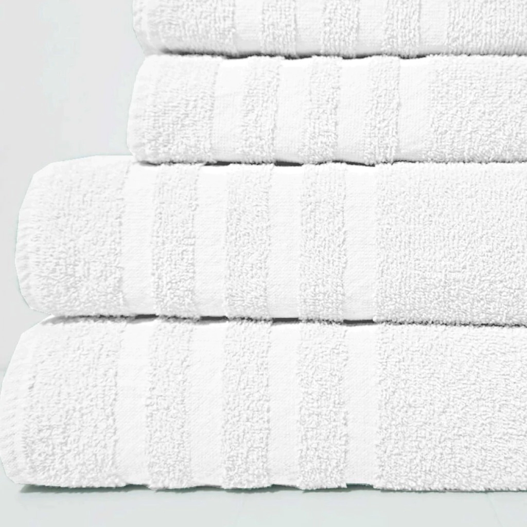 SET TOALLA Y TOALLON 400 GR RAYA BLANCO ALCOYANA