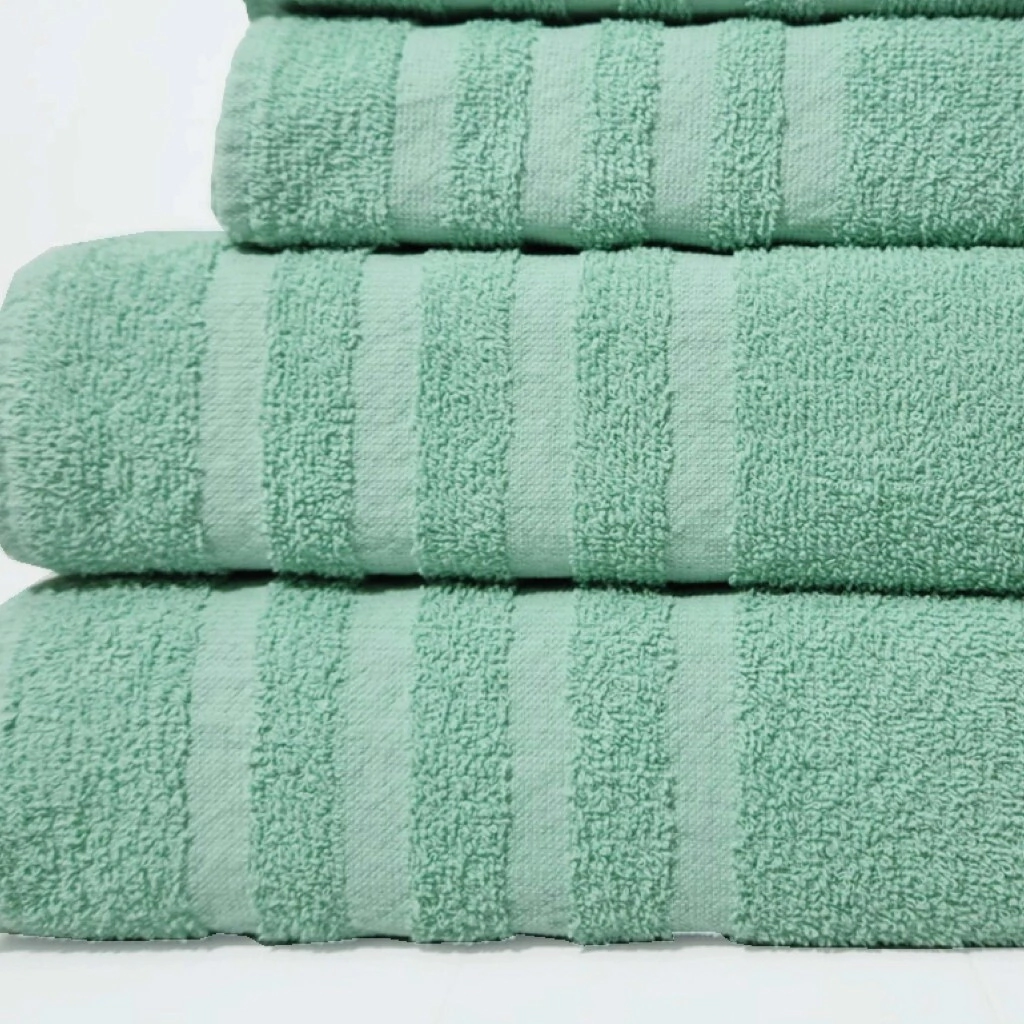 SET TOALLA Y TOALLON 400 GR RAYA VERDE PALTA ALCOYANA