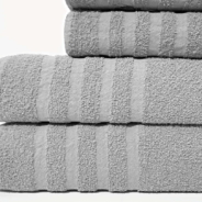 SET TOALLA Y TOALLON 400 GR RAYA PLATA ALCOYANA