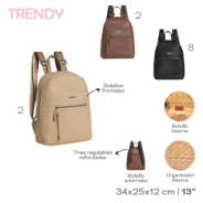 MOCHILA TRENDY BEIGE