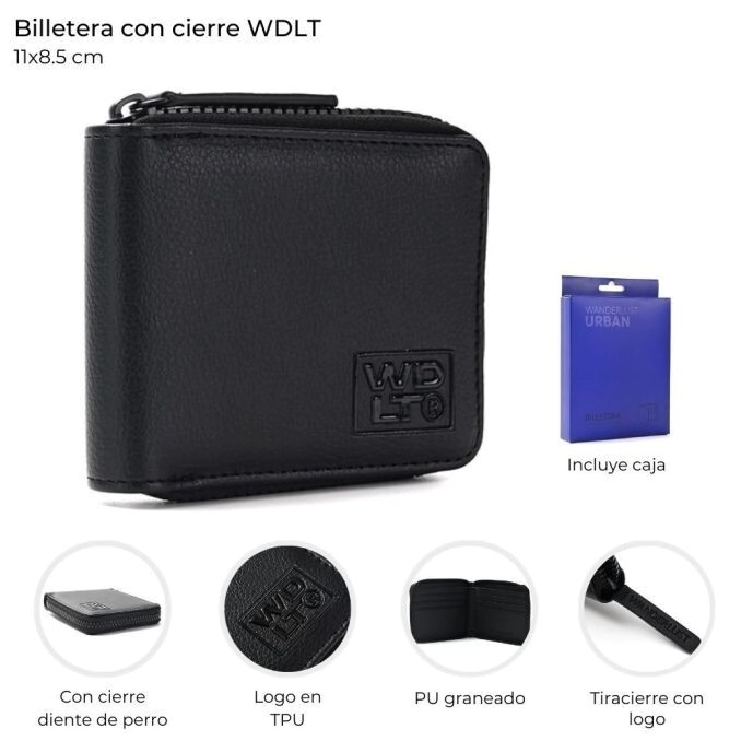 BILLETERA CON CIERRE 11x8,5CM WANDERLUST