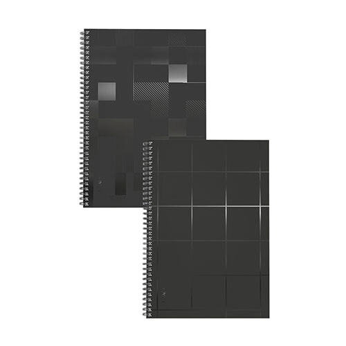 CUADERNO B-APACK A4 SEMIRIGIDO BLACK 80HJS RAYADO