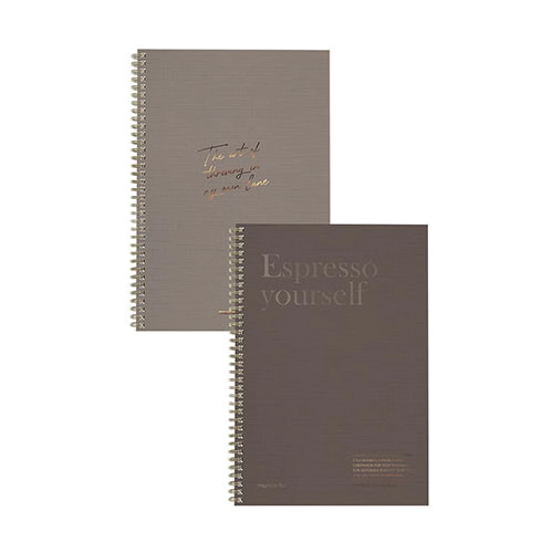 CUADERNO FW A4 SEMIRIGIDO COFEE 80HJS RAYADO