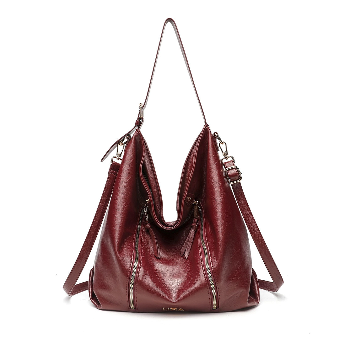 CARTERA TOTE JANIS LIMA BURGUNDY
