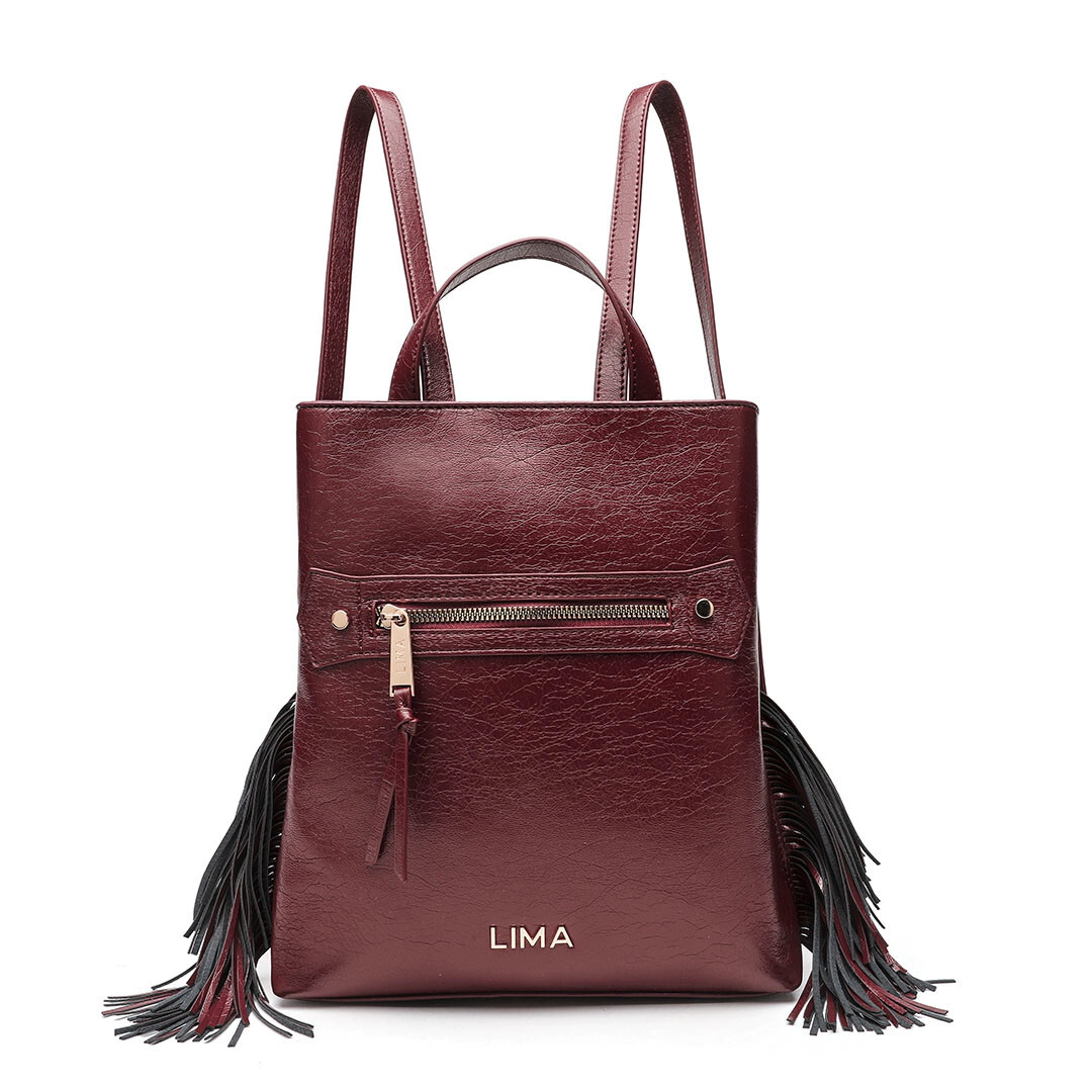 MOCHILA MEDIANA JANIS LIMA BURGUNDY