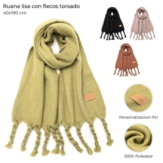 RUANA LISA CON FLECOS TORSADO 40x190CM SKORA