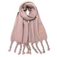 RUANA LISA CON FLECOS TORSADO 40x190CM SKORA
