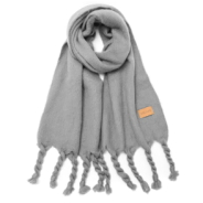 RUANA LISA CON FLECOS TORSADO 40x190CM SKORA