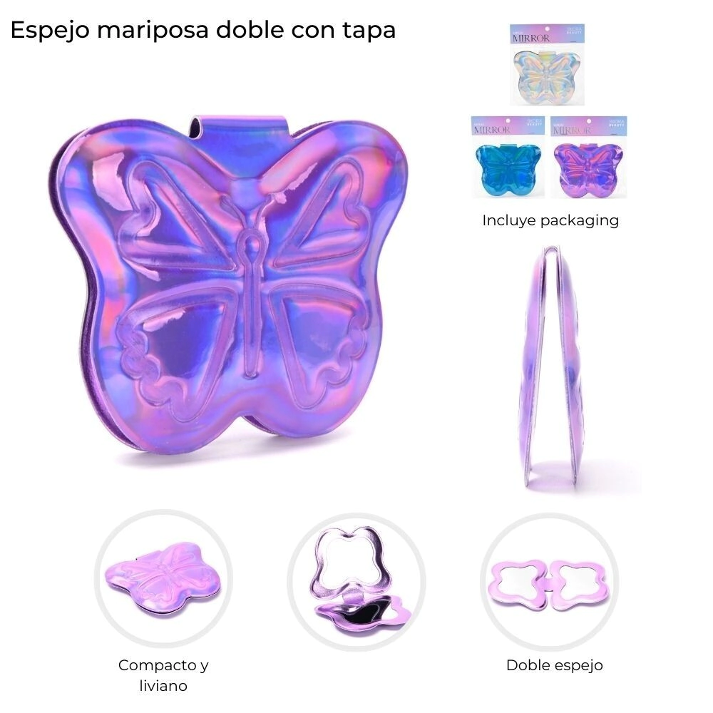 ESPEJO MARIPOSA DOBLE CON TAPA SKORA