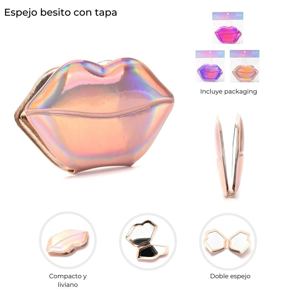 ESPEJO BESITO DOBLE CON TAPA SKORA