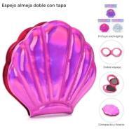 ESPEJO ALMEJA DOBLE CON TAPA SKORA