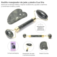 RODILLO MASAJEADOR DE JADE Y PIEDRA GUA SHA SKORA