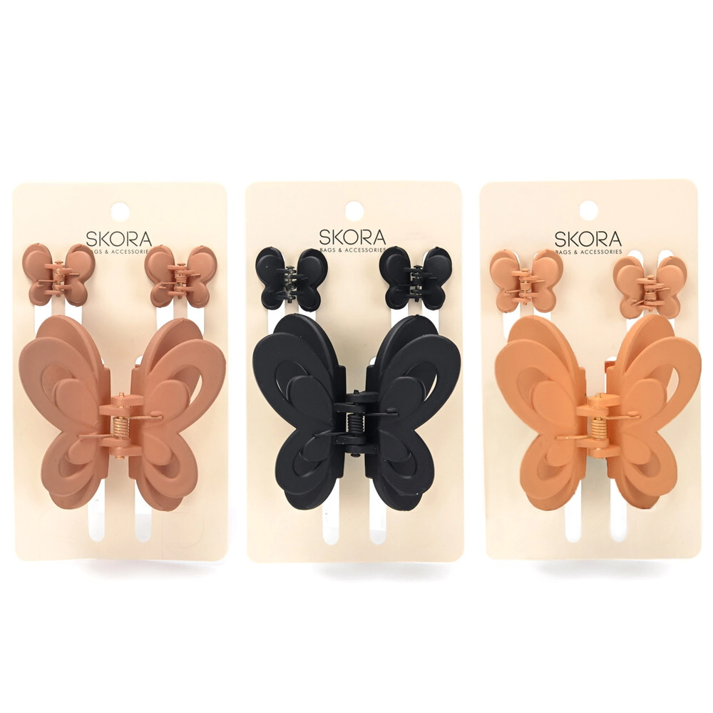 SET BROCHE DE PELO MARIPOSA X3 SKORA