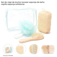 SET DE VIAJE DUCHA NECESER, ESPONJA, CEPILLO SKORA