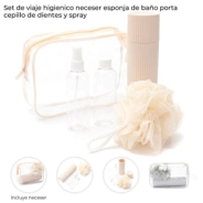 SET DE VIAJE HIGIENICO UNICORNIO NECESER, ESPONJA, PORTA CEPILLO Y SPRAY SKORA