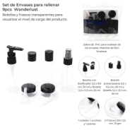 SET ENVASES PARA RELLENAR 9 PIEZAS WANDERLUST