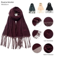 RUANA BICOLOR 180X50CM SKORA