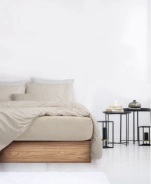 PALETTE JUEGO DE SABANAS LINES 180 HILOS FULL BEIGE