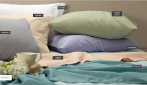 ALCOYANA JUEGO DE SABANAS ESTUDIO COLOR 144 HILOS KING SURTIDO