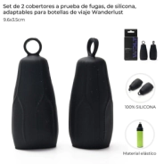 SET DE 2 COVERTORES DE BOTELLA DE SILICONA PARA BOTELLAS WANDERLUST