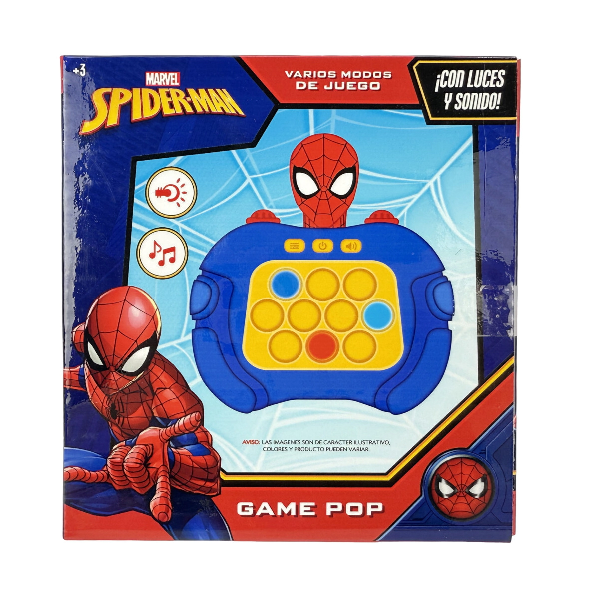 JUEGO INTERACTIVO POP IT SPIDERMAN 13x6x14 CM